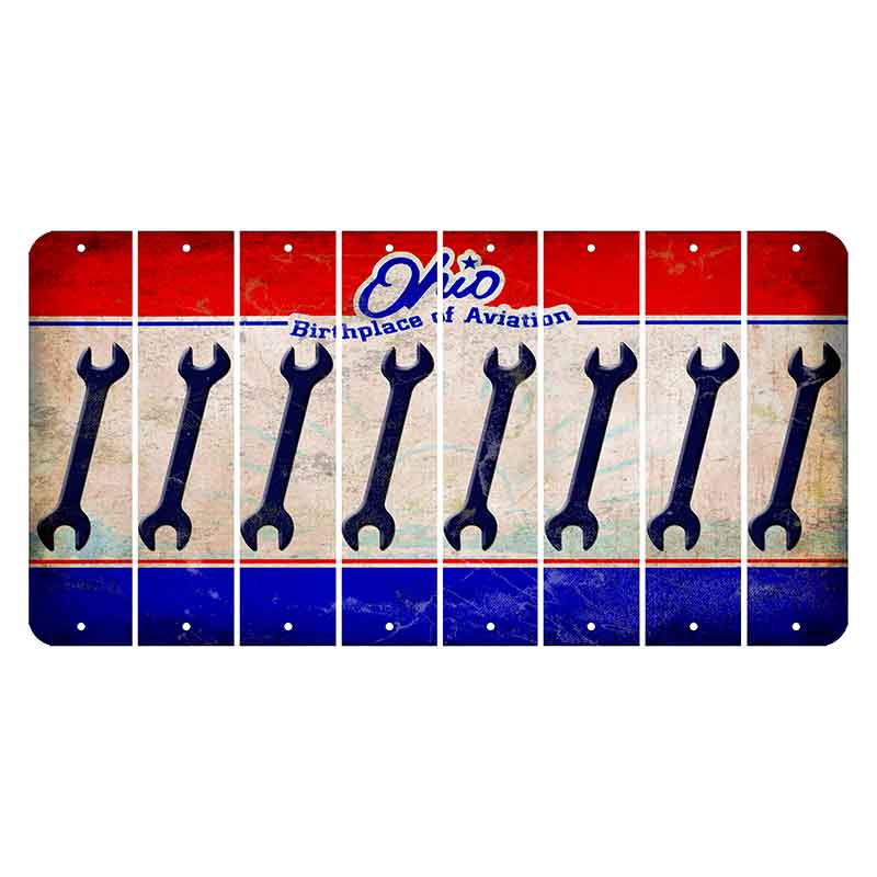 Ohio Sunburst Cut License Plate Strips (Set of 8) Wrench