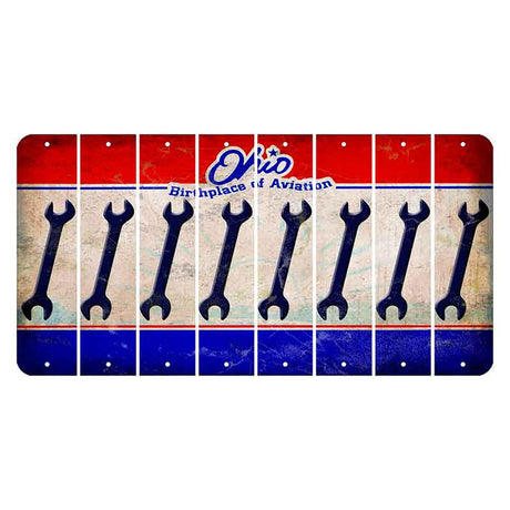 Ohio Sunburst Cut License Plate Strips (Set of 8) Wrench