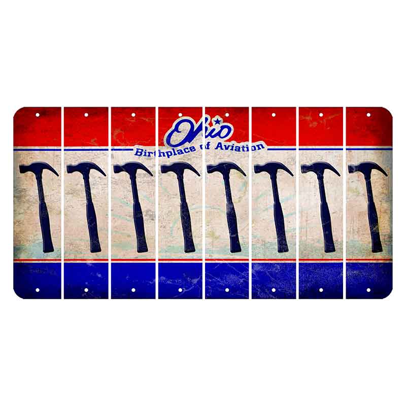 Ohio Sunburst Cut License Plate Strips (Set of 8) Hammer