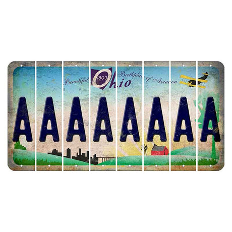 Beautiful Ohio Cut License Plate Strips (Set of 8) A