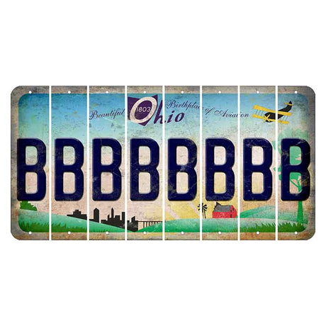 Beautiful Ohio Cut License Plate Strips (Set of 8) B