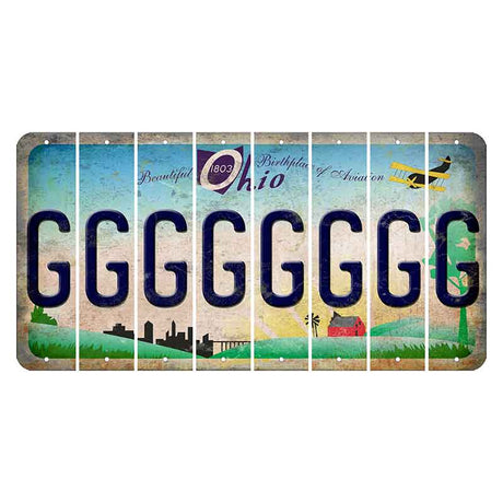 Beautiful Ohio Cut License Plate Strips (Set of 8) G