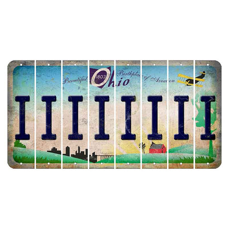 Beautiful Ohio Cut License Plate Strips (Set of 8) I