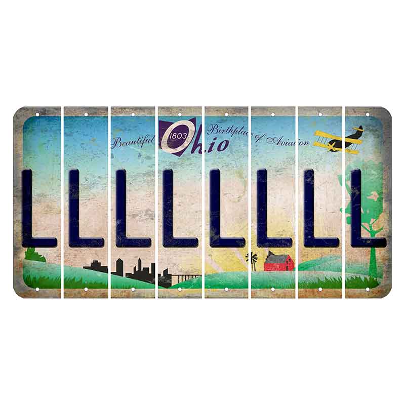 Beautiful Ohio Cut License Plate Strips (Set of 8) L