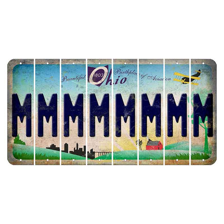 Beautiful Ohio Cut License Plate Strips (Set of 8) M