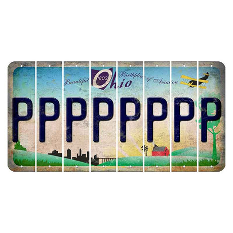 Beautiful Ohio Cut License Plate Strips (Set of 8) P