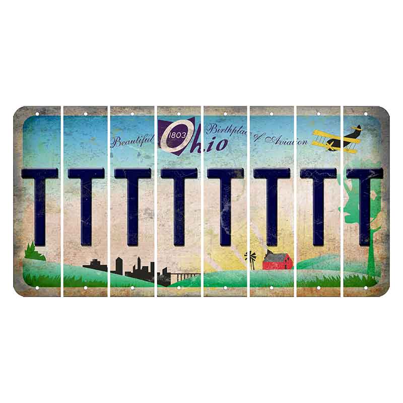 Beautiful Ohio Cut License Plate Strips (Set of 8) T