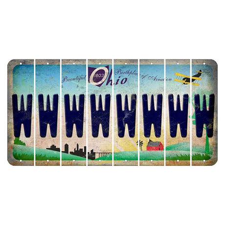 Beautiful Ohio Cut License Plate Strips (Set of 8) W