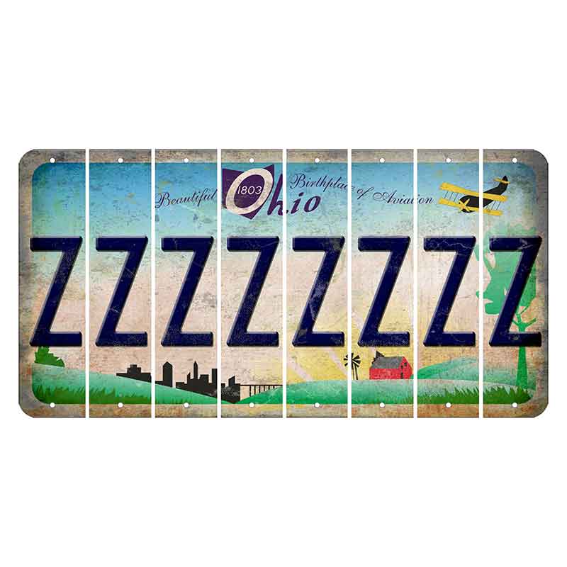 Beautiful Ohio Cut License Plate Strips (Set of 8) Z