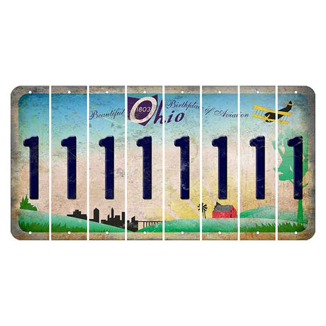 Beautiful Ohio Cut License Plate Strips (Set of 8) 1