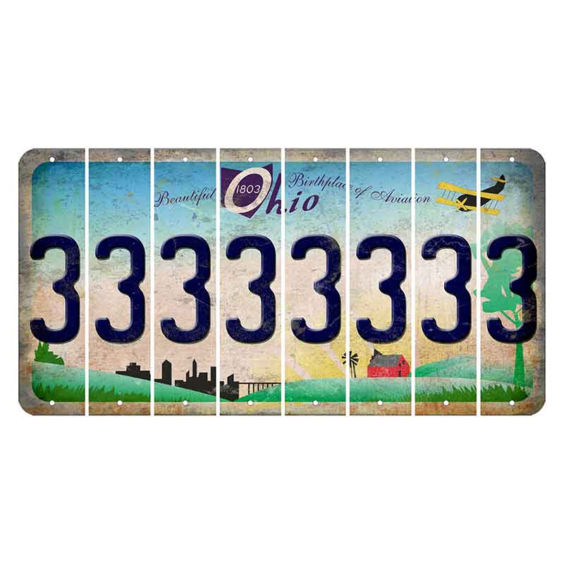 Beautiful Ohio Cut License Plate Strips (Set of 8) 3