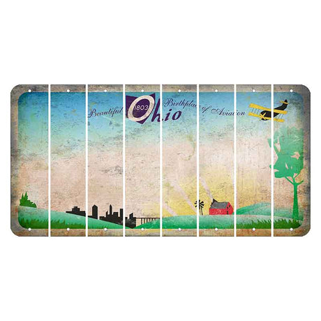 Beautiful Ohio Cut License Plate Strips (Set of 8) Blank