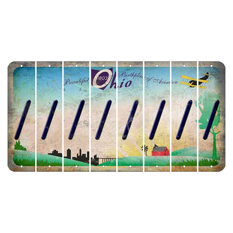 Beautiful Ohio Cut License Plate Strips (Set of 8) Forward Slash