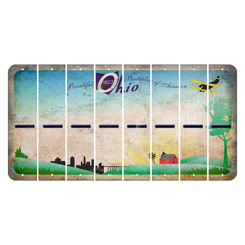 Beautiful Ohio Cut License Plate Strips (Set of 8) Hyphen