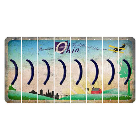 Beautiful Ohio Cut License Plate Strips (Set of 8) Parenthesis - Right