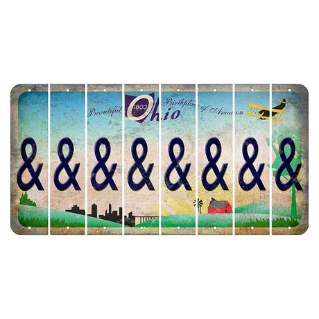 Beautiful Ohio Cut License Plate Strips (Set of 8) And Sign