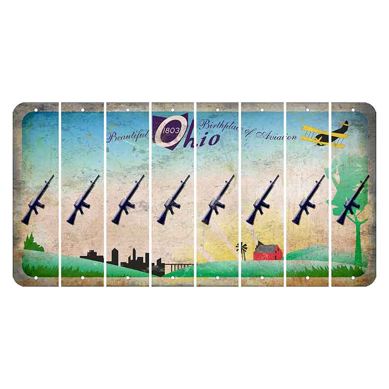 Beautiful Ohio Cut License Plate Strips (Set of 8) Rifle