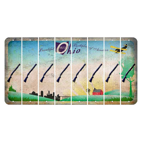 Beautiful Ohio Cut License Plate Strips (Set of 8) Shotgun