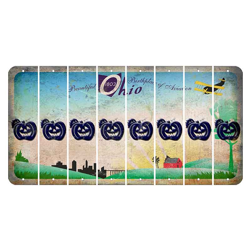 Beautiful Ohio Cut License Plate Strips (Set of 8) Pumpkin