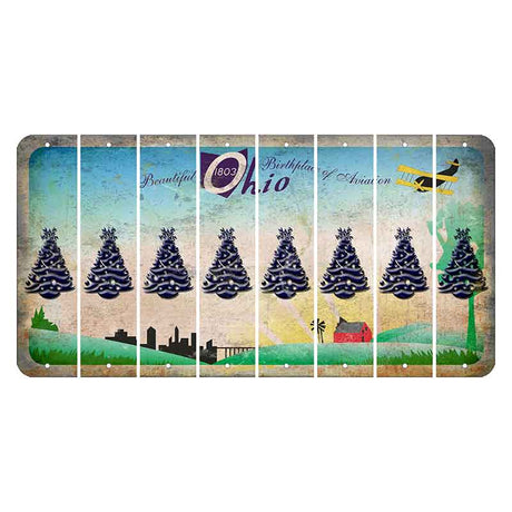 Beautiful Ohio Cut License Plate Strips (Set of 8) Christmas Tree