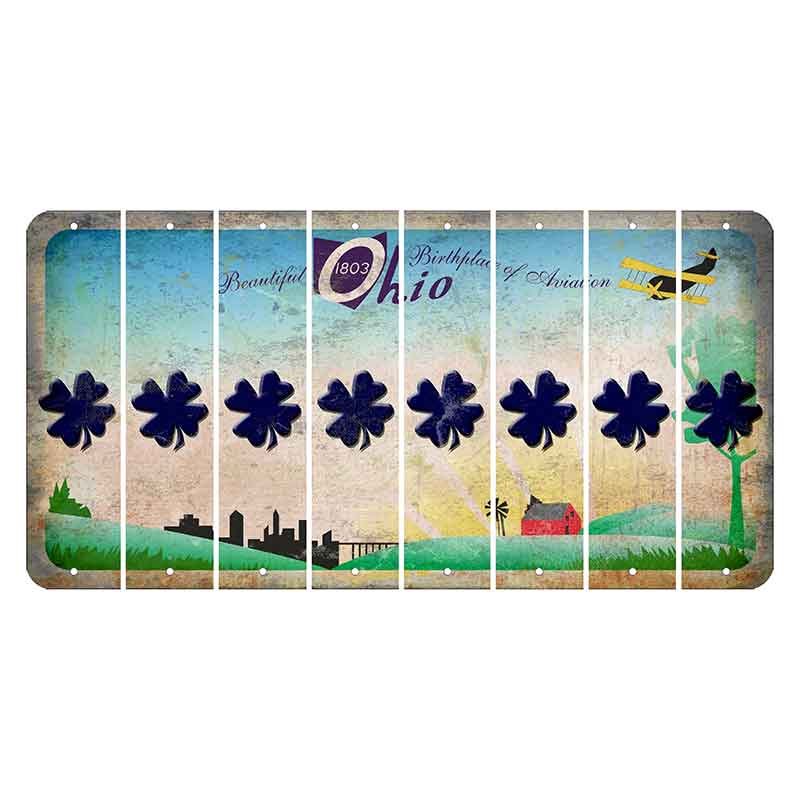 Beautiful Ohio Cut License Plate Strips (Set of 8) Shamrock