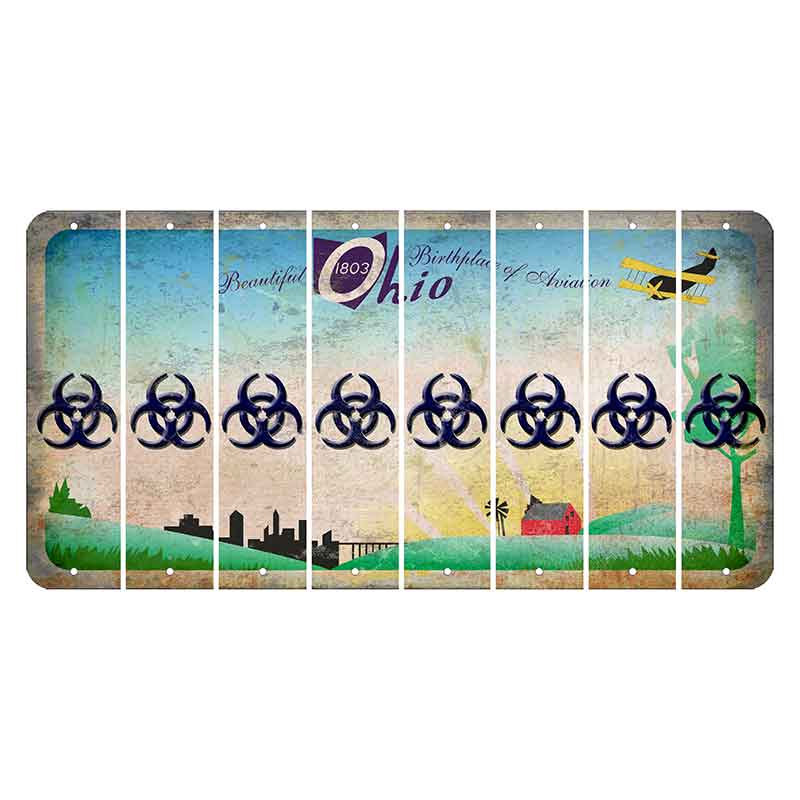 Beautiful Ohio Cut License Plate Strips (Set of 8) Radioactive