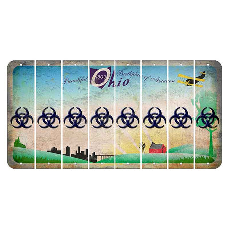 Beautiful Ohio Cut License Plate Strips (Set of 8) Radioactive