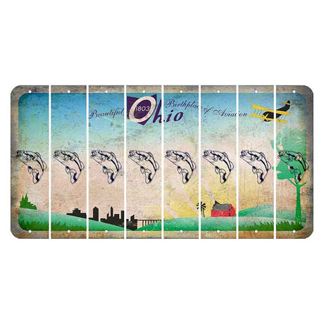 Beautiful Ohio Cut License Plate Strips (Set of 8) Fish