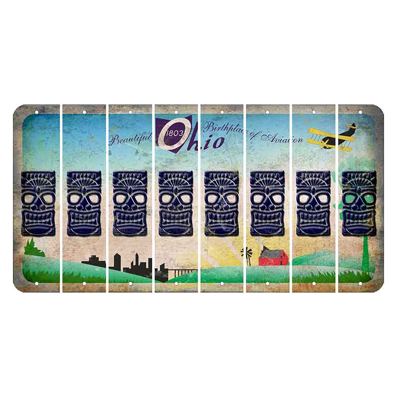 Beautiful Ohio Cut License Plate Strips (Set of 8) Tiki