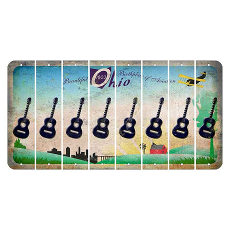 Beautiful Ohio Cut License Plate Strips (Set of 8) Guitar