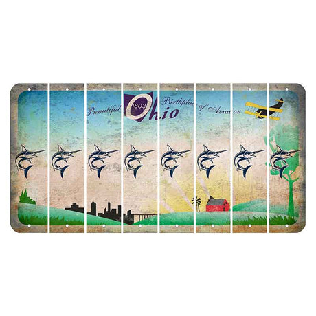 Beautiful Ohio Cut License Plate Strips (Set of 8) Swordfish