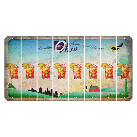 Beautiful Ohio Cut License Plate Strips (Set of 8) Cocktail