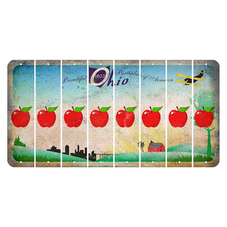 Beautiful Ohio Cut License Plate Strips (Set of 8) Apple