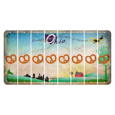 Beautiful Ohio Cut License Plate Strips (Set of 8) Pretzel