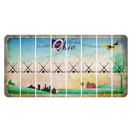 Beautiful Ohio Cut License Plate Strips (Set of 8) Hockey