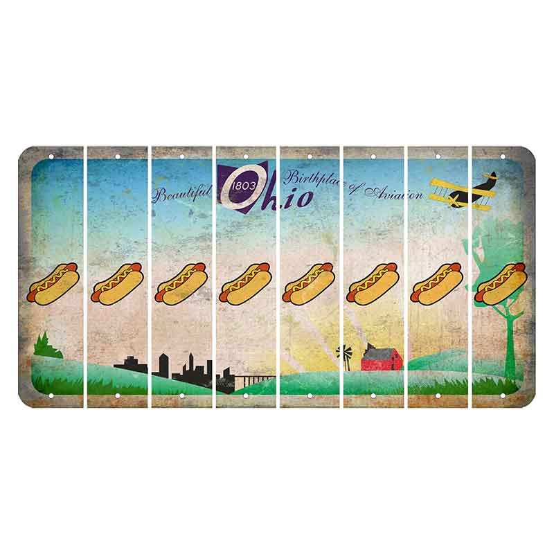 Beautiful Ohio Cut License Plate Strips (Set of 8) Hotdog