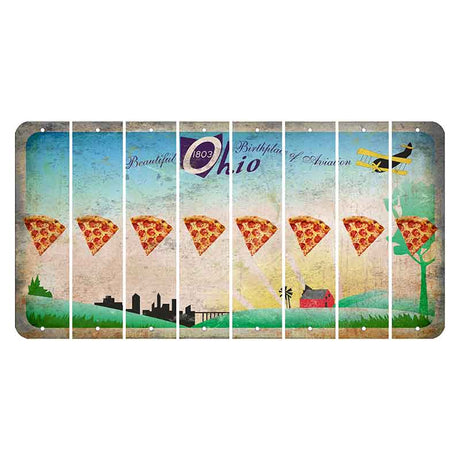 Beautiful Ohio Cut License Plate Strips (Set of 8) Pizza