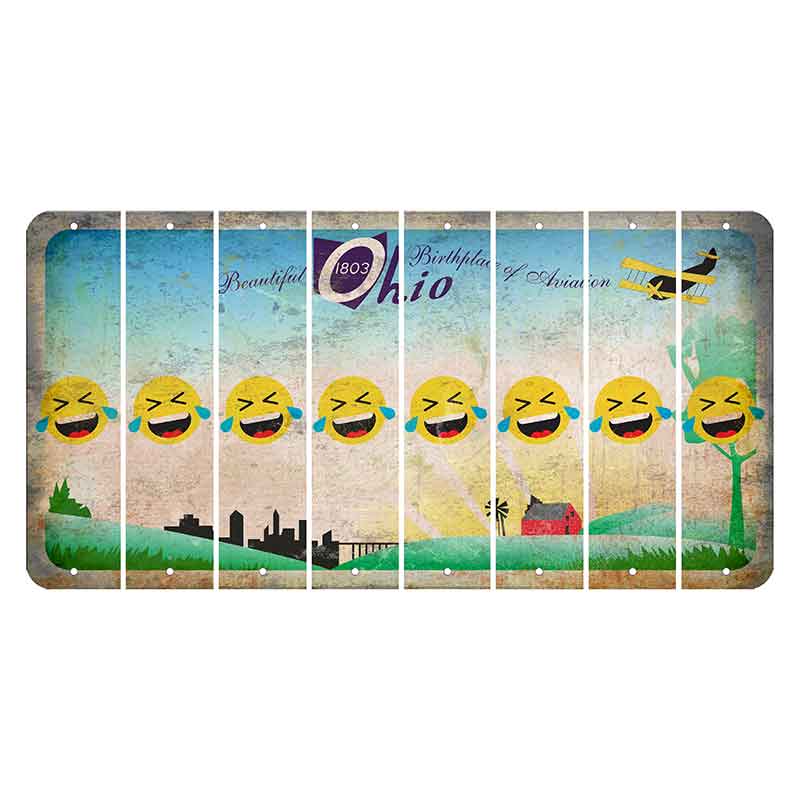 Beautiful Ohio Cut License Plate Strips (Set of 8) Emoji - Laughing