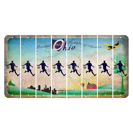 Beautiful Ohio Cut License Plate Strips (Set of 8) Soccer Player