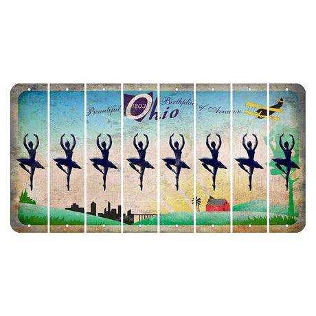 Beautiful Ohio Cut License Plate Strips (Set of 8) Ballerina Dancer