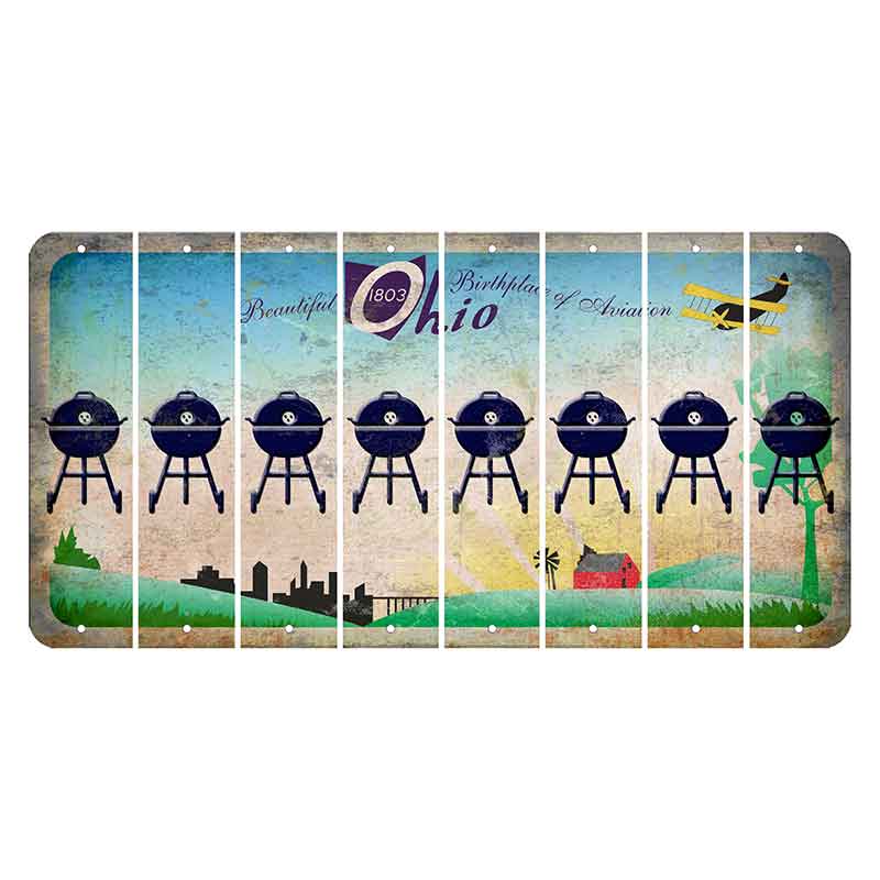 Beautiful Ohio Cut License Plate Strips (Set of 8) Grill