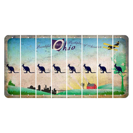 Beautiful Ohio Cut License Plate Strips (Set of 8) Kangaroo