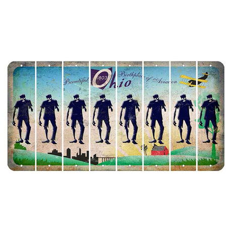 Beautiful Ohio Cut License Plate Strips (Set of 8) Zombie