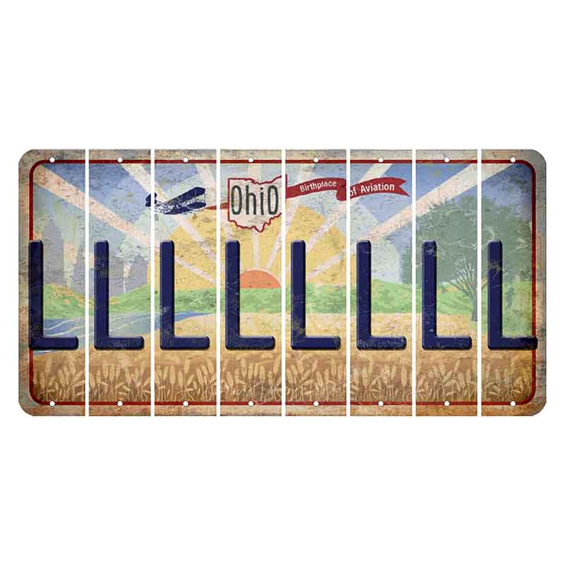 Sunrise in Ohio Cut License Plate Strips (Set of 8) L