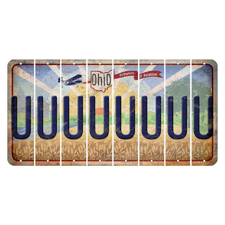 Sunrise in Ohio Cut License Plate Strips (Set of 8) U