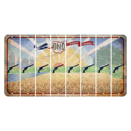 Sunrise in Ohio Cut License Plate Strips (Set of 8) Revolver