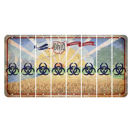 Sunrise in Ohio Cut License Plate Strips (Set of 8) Radioactive