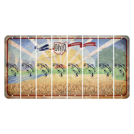 Sunrise in Ohio Cut License Plate Strips (Set of 8) Fish