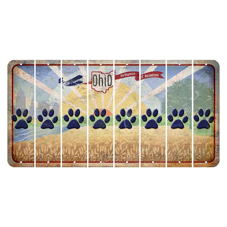 Sunrise in Ohio Cut License Plate Strips (Set of 8) Dog Paw