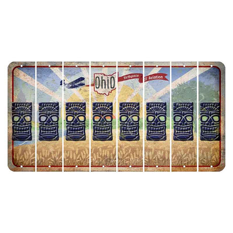 Sunrise in Ohio Cut License Plate Strips (Set of 8) Tiki